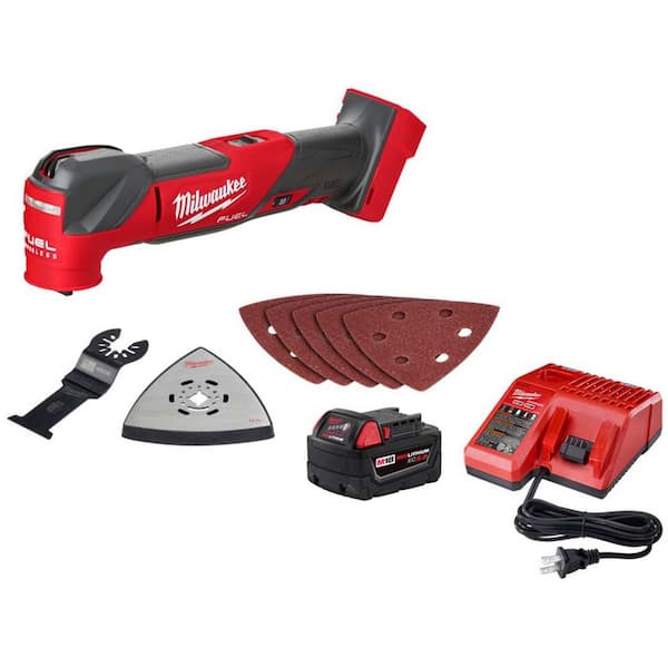 M18 FUEL 18V Lithium-Ion Cordless Brushless Oscillating Multi-Tool with 5.0 Ah Battery and Charger Starter Kit