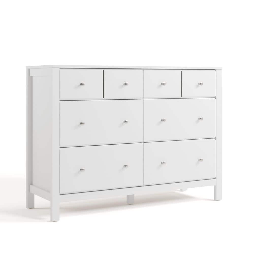 Horizon White 6-Drawer 47.88 in. Wide Dresser