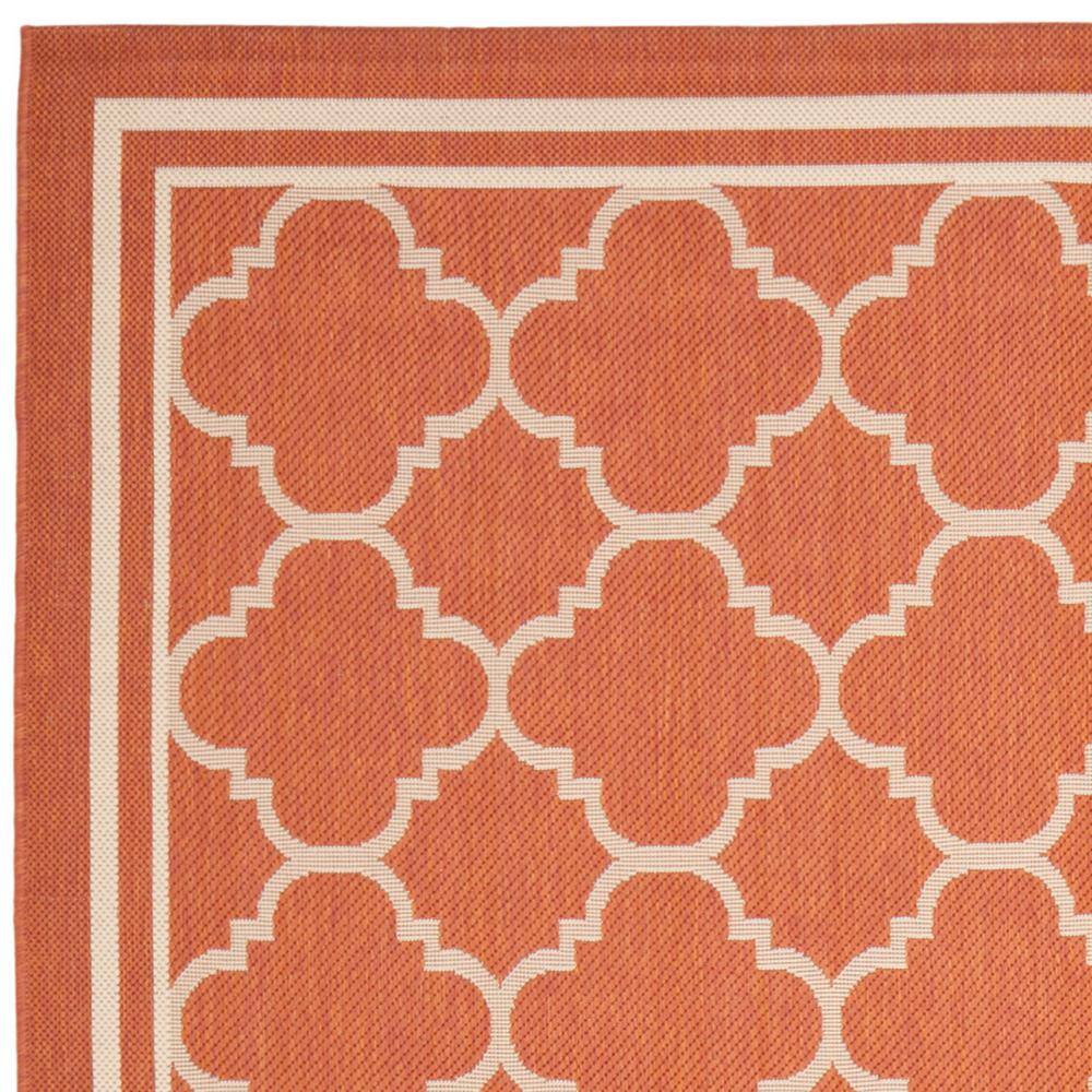Terracotta & Bone Synthetic Easy-Care Rectangular Rug 8' x 11'