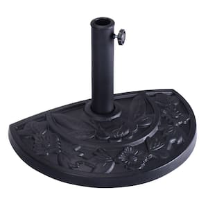 20 lbs. Outdoor Half Round Patio Umbrella Base in Black