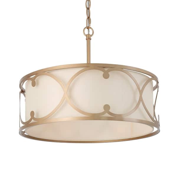 Uolfin 3 Light Modern Retro Gold Drum Chandelier With Fabric Shade X7fujuhd24181fa Uolfin 3 Light Modern Retro Gold Drum, Drum Light Chandelier Gold