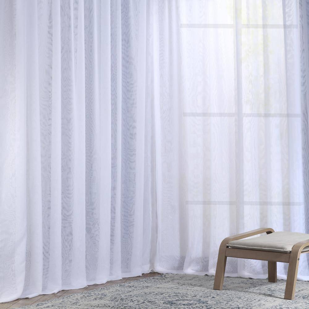 White Sheer Double Layered Polyester Window Panel