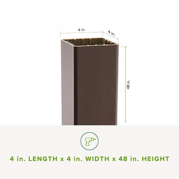 Trex Trex 4 in. x 4 in. x 48 in. Vintage Lantern Brown