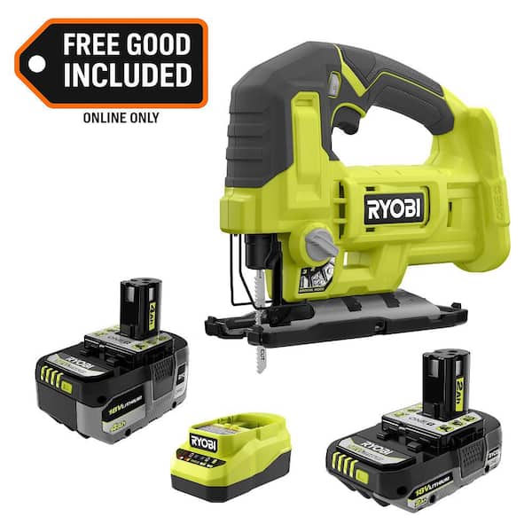 Home Depot: RYOBI ONE+ 18V Kit w/ 4.0 Ah Battery, 2.0 Ah Battery, Charger, & FREE ONE+ Cordless Jig Saw (PSK1212SB-PCL525B)