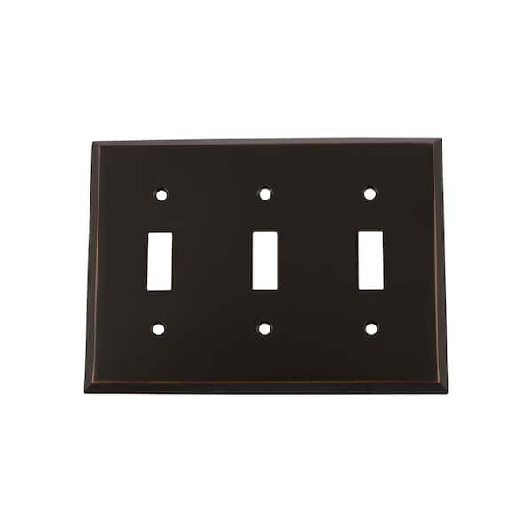 Nostalgic Warehouse Bronze 3-Gang 3-Toggle Wall Plate (1-Pack)