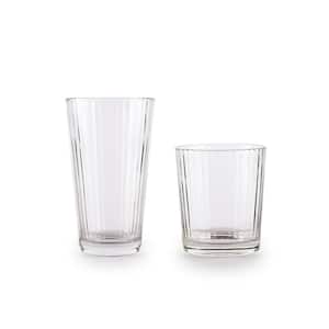 Drinkware Glassware Entertaining Set of 16,8 Hi-Ball 15.75 oz., 8 DOF 12.5oz Glasses
