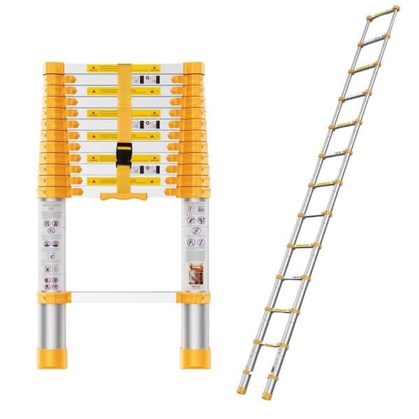 12.5 ft. Aluminum Telescopic Extension Ladder 330 lbs. Load Capacity Type IAA Rating with Upgrade Material Accessories