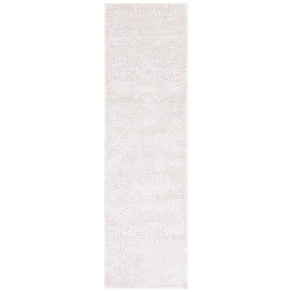 SAFAVIEH Reflection Cream/Ivory 2 ft. x 8 ft. Medallion Border Runner Rug