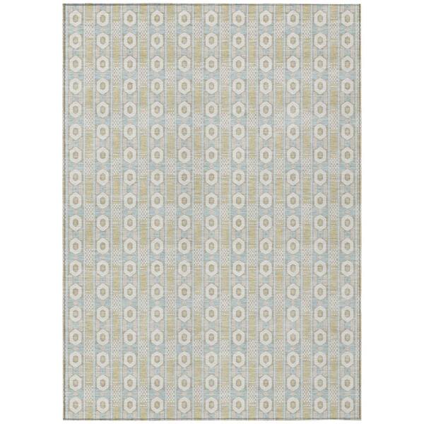 Chantille Machine Washable Indoor/Outdoor Abstract ACN2860 Ivory 10 ft. x 14 ft. Area Rug