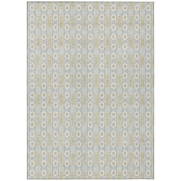 Chantille Machine Washable Indoor/Outdoor Abstract ACN2860 Ivory 5 ft. x 7 ft. 6 in. Area Rug