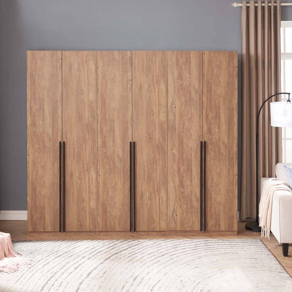 Golden Brown Contemporary Modular Wardrobe Closet Set