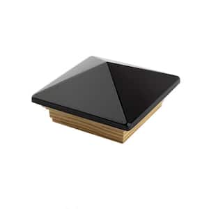 4 in. x 4 in. Verona Black High Point Post Cap