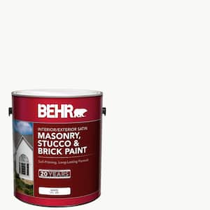 1 gal. White Satin Enamel Masonry, Stucco and Brick Interior/Exterior Paint
