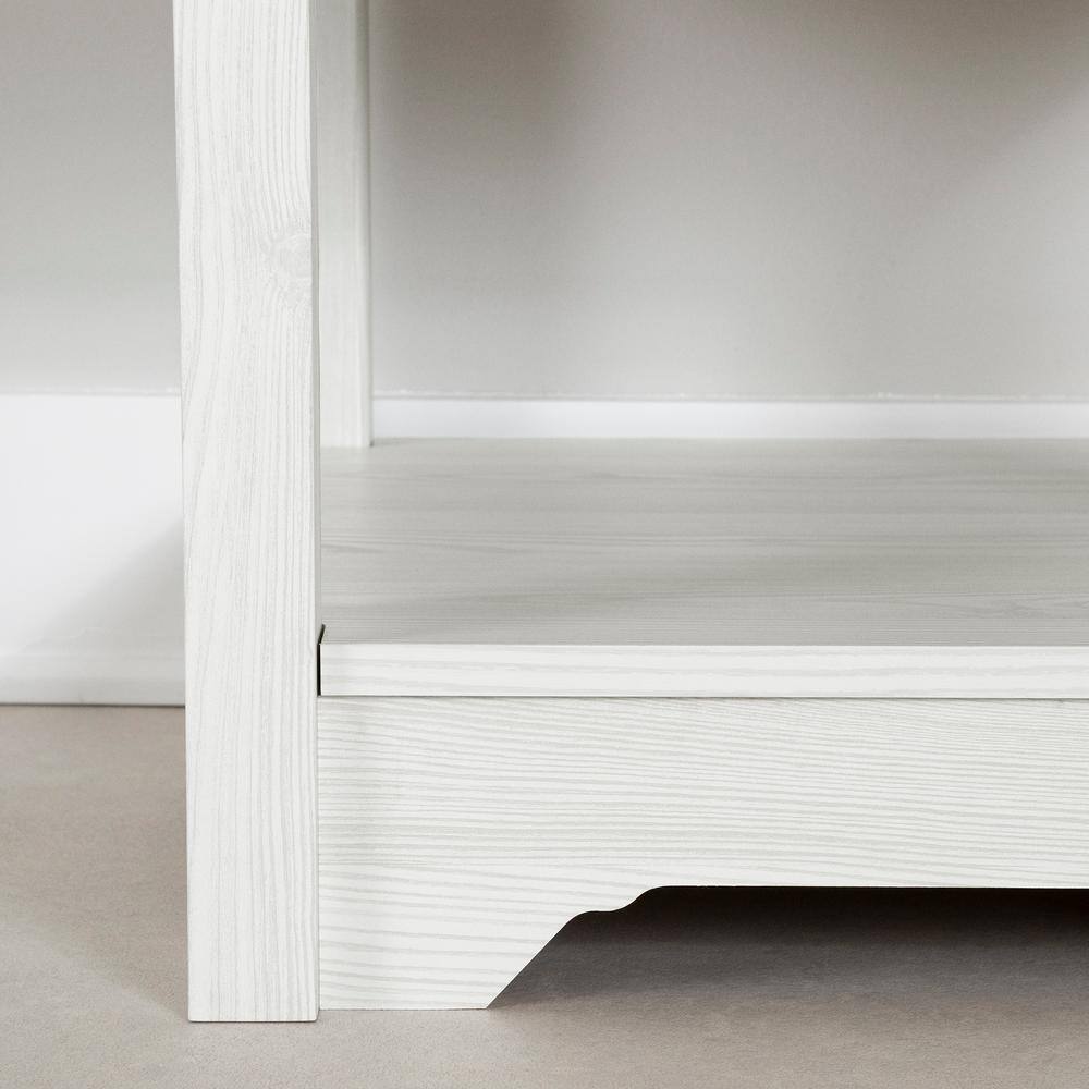White Pine Rectangular Wood End Table with Storage