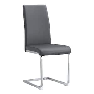 Modern Gray PU Leather Seat Dining Chairs Set of 4 for Kitchen, Living, Dining Room