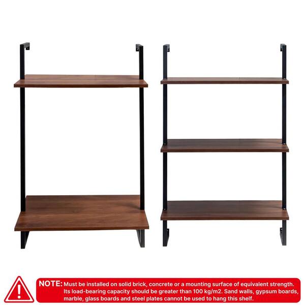 Tenleaf Industrial 3-Shelf and 2-Shelf Wood Wall-Mounted Spice