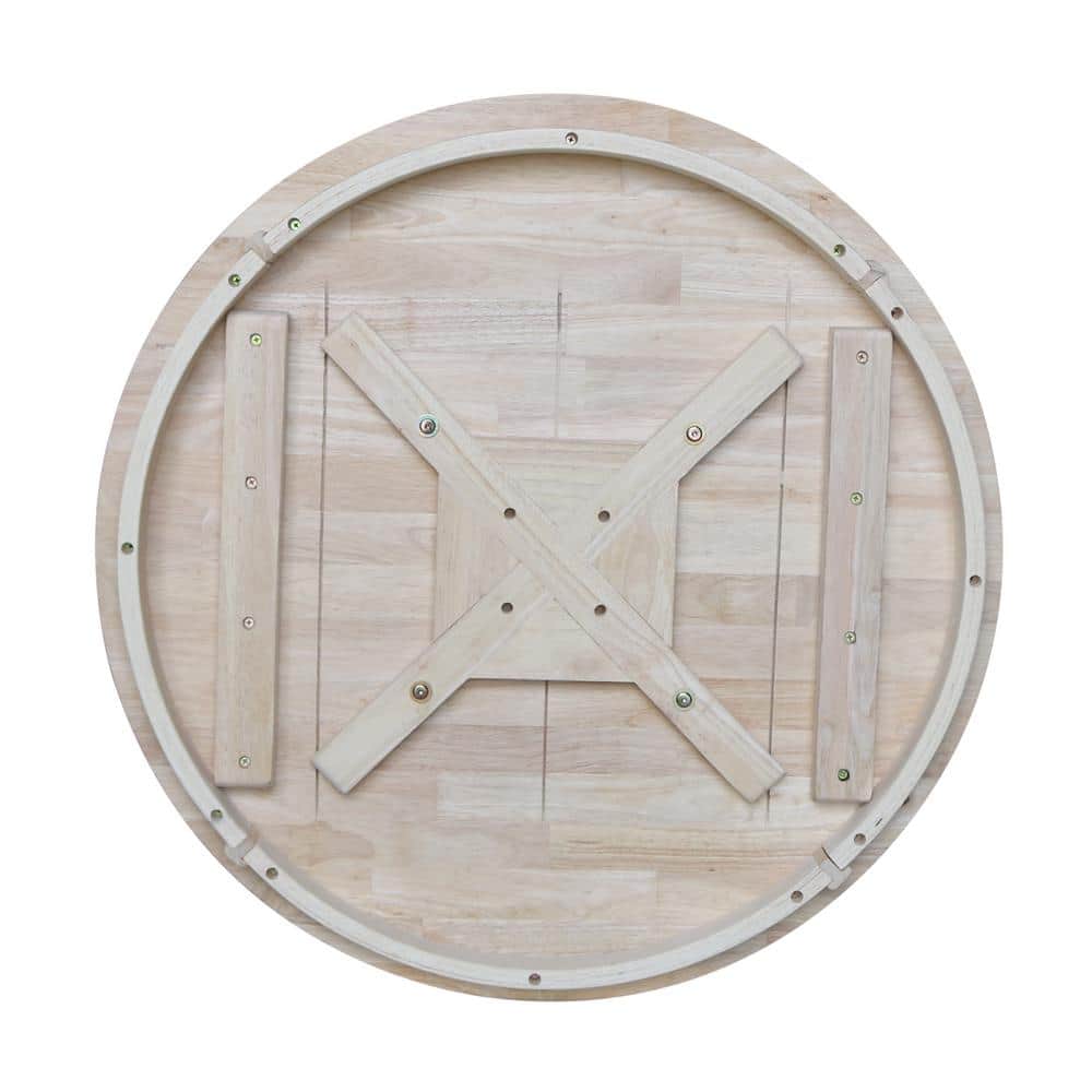 Elegant 30" Round Unfinished Rubberwood Pedestal Dining Table