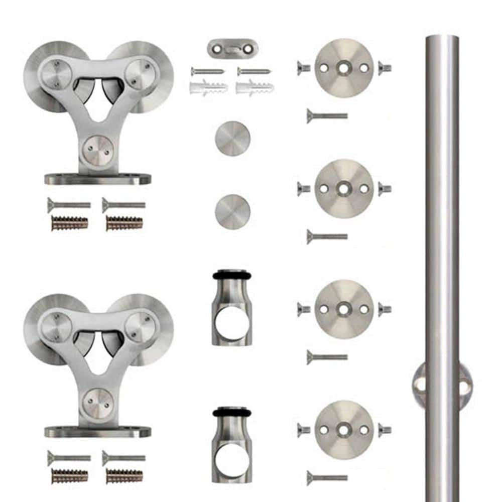 78-Inch Stainless Steel Top Mount Barn Door Hardware Kit