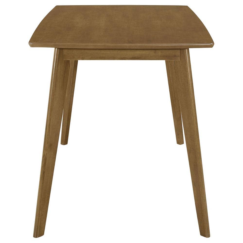 Chestnut and Tan Mid-Century Modern 5-Piece Dining Set