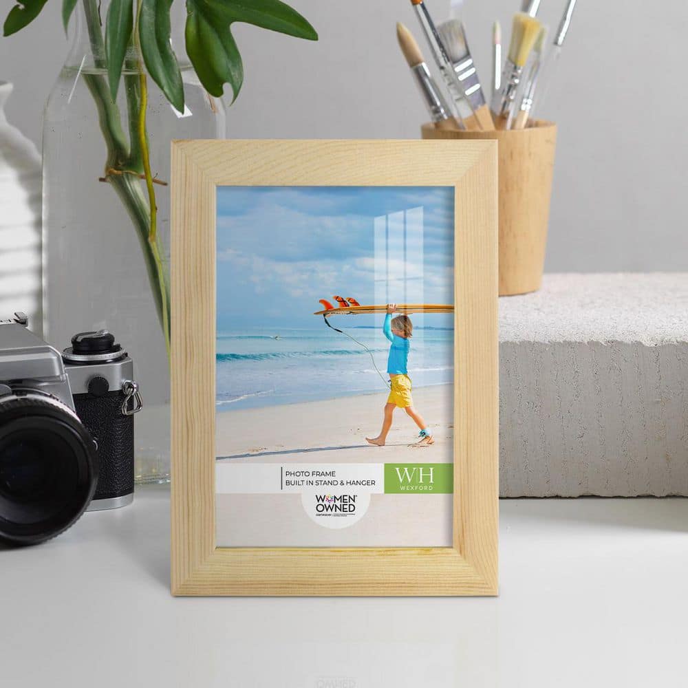 Natural Wood 5x7 Matte Finish Tabletop and Wall Photo Frame