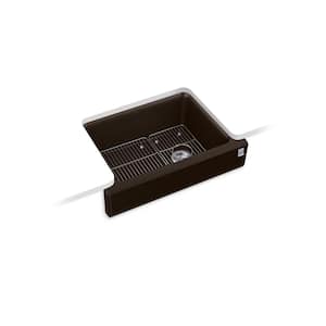 Cairn Matte Brown Solid Surface 29.75 in. Single Bowl Undermount Kitchen Sink