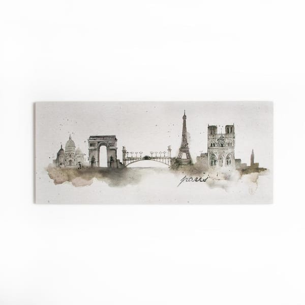Graham & Brown 47 in. x 20 in. "Paris Watercolor" by Graham and Brown Printed Canvas Wall Art