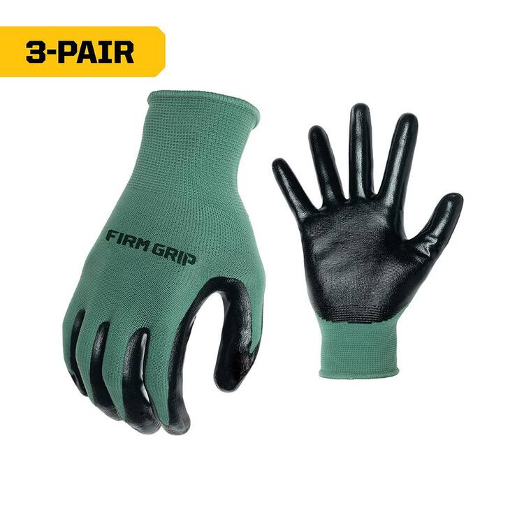 FIRM GRIP Men's Large Nitrile Glove (3-Pack)