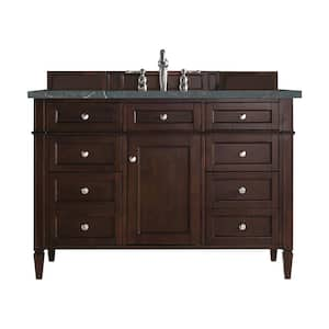 Brittany 48.0 in. W x 23.5 in. D x 34.0 in. H Single Bath Vanity in Burnished Mahogany with Parisien Bleu Quartz Top