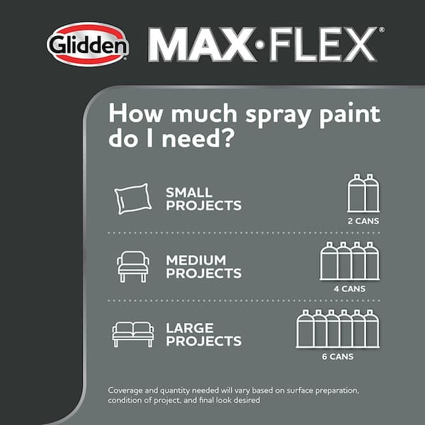 GLIDDEN MAX FLEX 12 oz. Satin Onyx Exterior Fabric Spray Paint and Primer  GMF2032-54 - The Home Depot