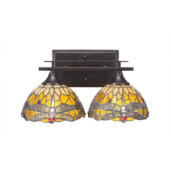 Unbranded Ontario 14.25 in. 2-Light Dark Granite Vanity Light