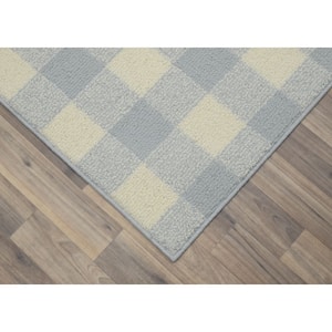 Country Living Soft Silver/Ivory 5 ft. x 7 ft. Checker Board Polypropylene Area Rug