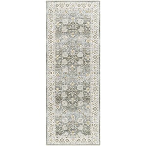 Dresden 2 ft. x 7 ft. Charcoal/Blue Oriental Indoor Runner