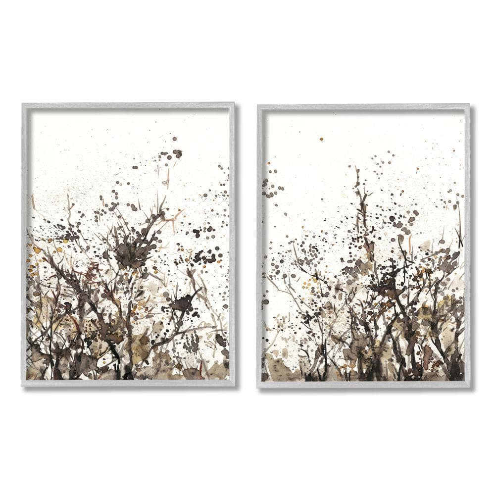 Stupell Industries Watercolor Field of Grassy Weeds Brown Painting By Samuel Dixon 2-Piece Framed Print Texturized Art 11 in. x 14 in., Beige -  a2063gff2p11x14