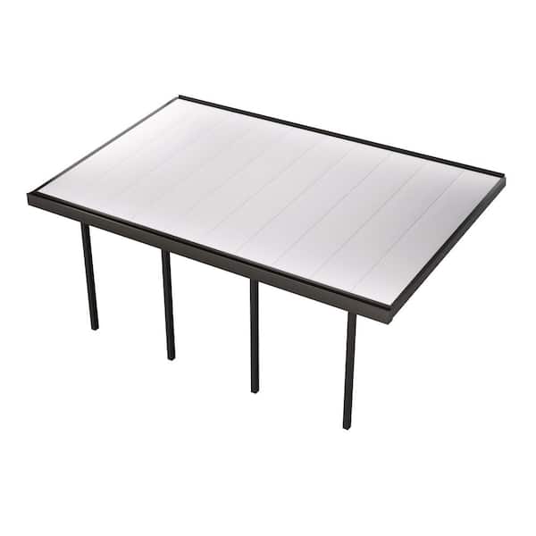 Contempra Aluminum 22ft.x 12ft. Dark Bronze Frame White Insulated Roof Patio Cover 2 Utility Beams 40lb Snowload 4 posts