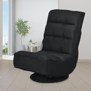 Black Gaming Chair Folding Lazy Sofa with 5-Position 360 Degree Swivel (32.5" H x 23" W x 29.5" D)