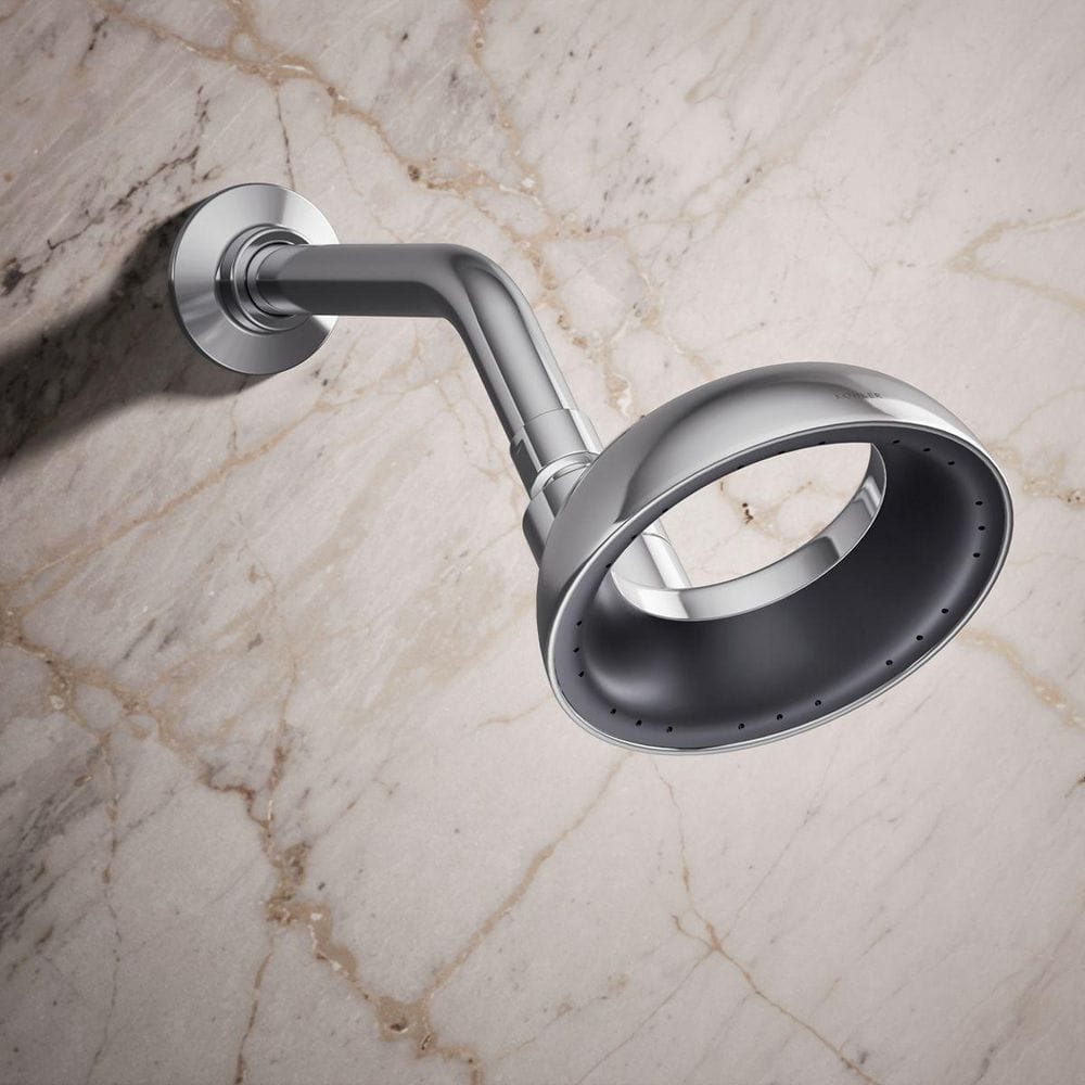 Polished Chrome Adjustable Height Wall Mounted Showerhead