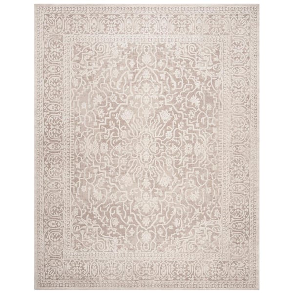 Reflection Beige/Cream 11 ft. x 15 ft. Distressed Floral Area Rug