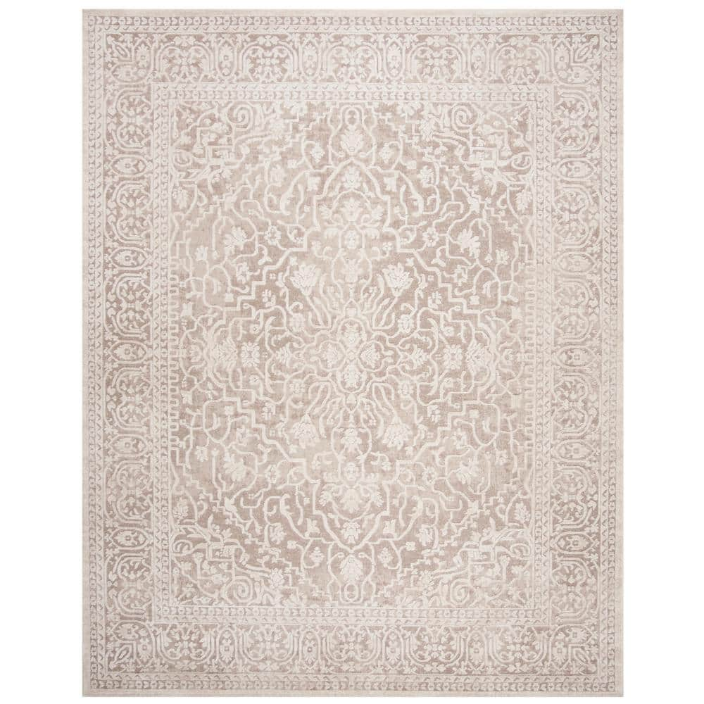 SAFAVIEH Reflection Beige/Cream 8 ft. x 10 ft. Distressed Floral