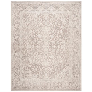 Reflection Beige/Cream 8 ft. x 10 ft. Distressed Floral Area Rug