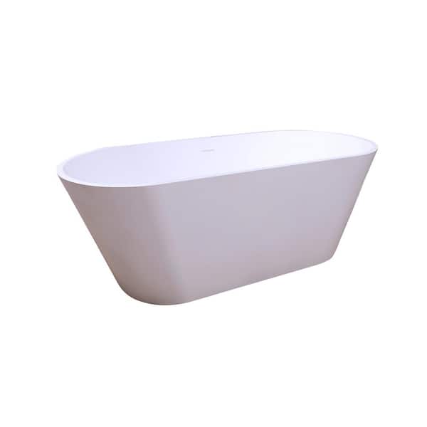 Nishi 68 in. Resin Flatbottom Non-Whirlpool Bathtub in Gloss White
