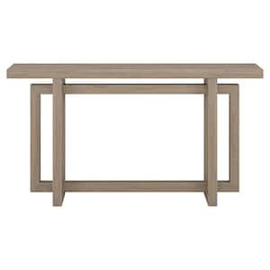 Breslow 55 in. Antiqued Gray Oak Rectangle MDF Top Console Table