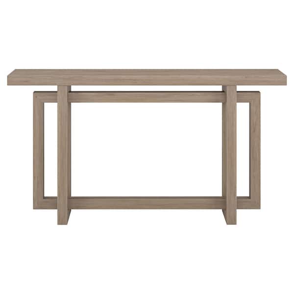 Meyer&Cross Breslow 55 in. Antiqued Gray Oak Rectangle MDF Top Console Table