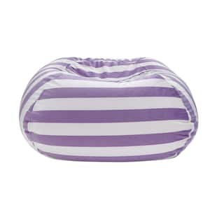 Stuffed Animal Storage Beanbag Cover - 55 Extra Large Bean Bag Chair,  Stripe Lavender by Loungie