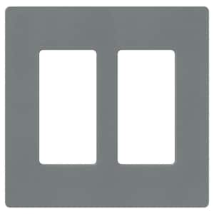 Claro 2 Gang Wall Plate for Decorator/Rocker Switches, Satin, Slate (SC-2-SL) (1-Pack)