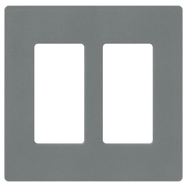 Lutron Claro 2 Gang Wall Plate for Decorator/Rocker Switches, Satin, Slate (SC-2-SL) (1-Pack)