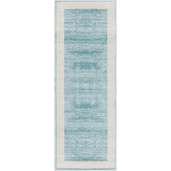 Jill Zarin Uptown Collection Yorkville Turquoise 2' 2 x 6' 0 Runner Rug