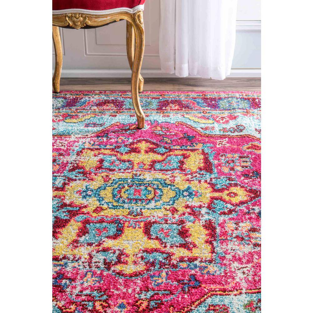 Multicolor Medallion Synthetic Easy Care Rug 62"x24"