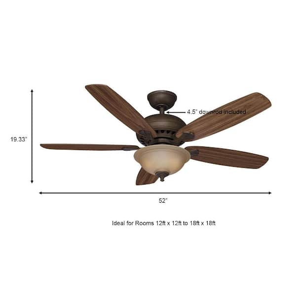 Hampton Bay Southwind 52 In Indoor Led Venetian Bronze Ceiling Fan With 5 Reversible Blades Light Kit Downrod And Remote Control 52371 The Home Depot - Where Is The Receiver On My Hampton Bay Ceiling Fan