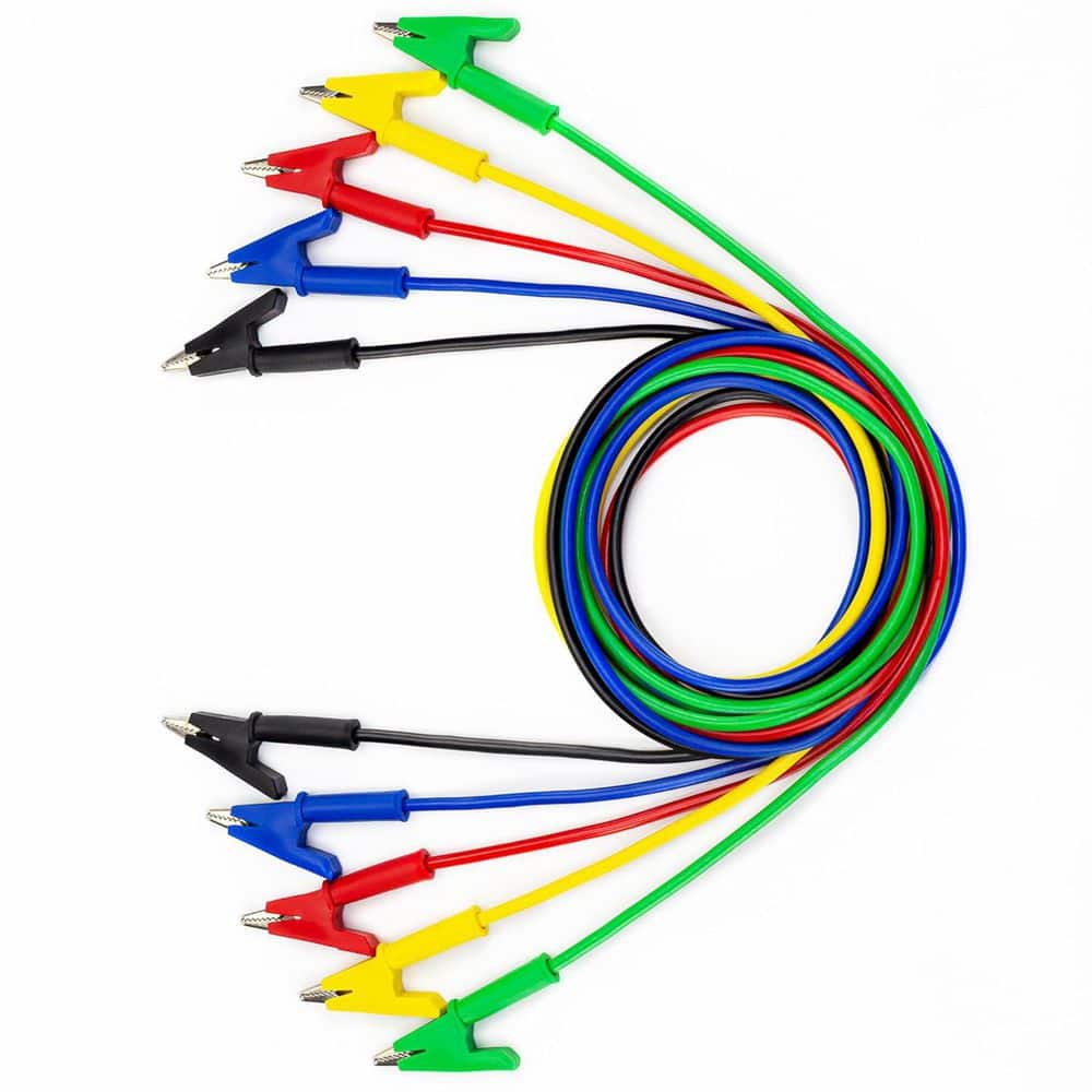 Alligator Clips Electrical Test Leads Set 39.6 in. Heavy Duty Jumper Wires 15 Amp 5-Colors Copper Clips 5-Pack price history on PriceWatchPro