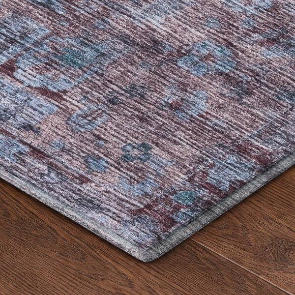 Mayfield Premium Machine Washable Abstract AMF2429 Plum 10 ft. x 14 ft. Area Rug
